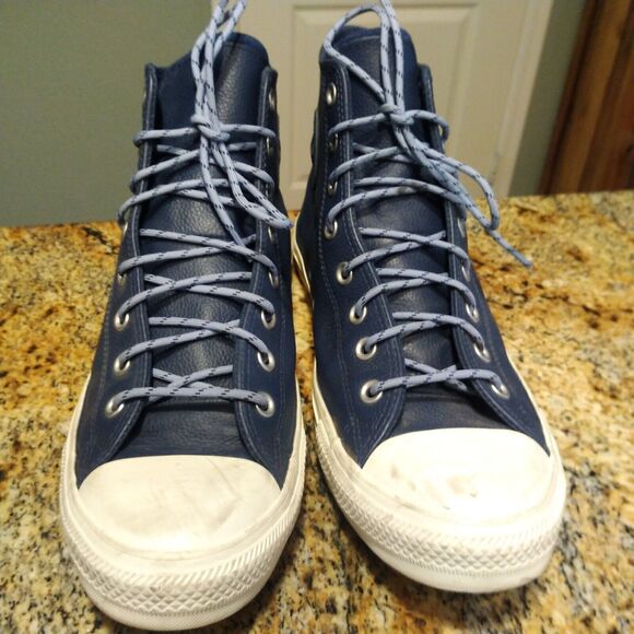 Converse CTAS High Top Leather Shoes Navy/Indigo Sz M10/W12 163338C - Picture 9 of 12